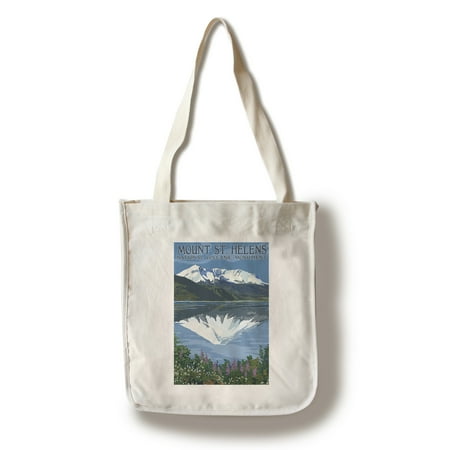 Mount St. Helens, Washington - Before and After Views - Lantern Press Artwork (100% Cotton Tote Bag - Reusable)
