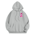thumbnail image 6 of Hoodies for women Drawstring Long Sleeve Pink Ribbon Graphic Cancer Awareness Hooded Sweatshirts with Pockets Casual Pullover Tops, 6 of 8