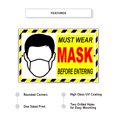 thumbnail image 5 of Must Wear Mask Before Entering safety aluminum metal sign 8"x12", 5 of 5