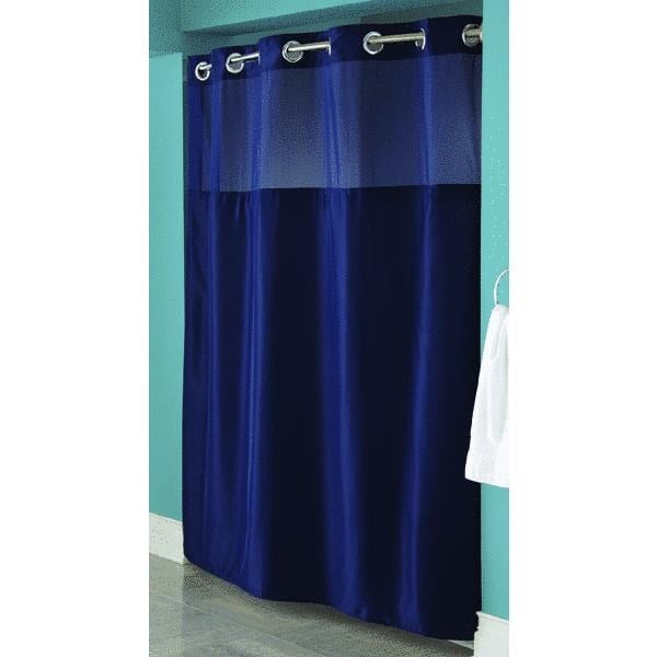 NEW Hookless ez on Ogee Tan taupe print Shower Curtain with Peva Liner 