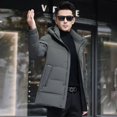 thumbnail image 4 of Chaqueta corta con capucha, acolchada, ligera, acolchada, ropa de diseñador para hombre, informal, para hombre, abrigo frío para invierno, 4 of 5