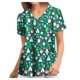 thumbnail image 1 of Blusa de manga corta con cuello en V para mujer, uniforme de trabajo, Navidad, con bolsillos Pompotops  hkajfhjk457766, 1 of 1
