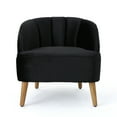 thumbnail image 3 of 1PC club chair With a curved backrest and iconic splayed legs, velvet features, RUBBERWOOD, 27.50" W x 28.50" D x 28.00" H, for living room, 3 of 12