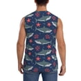 thumbnail image 4 of Fotbe Men's Party Shark Cute Print Men's Sleeveless Muscle Tank Tops Casual T-Shirts for Gym Workout Beach-Large, 4 of 8