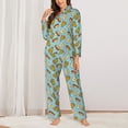 thumbnail image 2 of Balery Hot Dog Pizza Conjunto de Pijama con Estampado para Mujer, Conjunto de Dos Piezas con Manga Larga, Ropa de Dormir Suave con Bolsillos, Pijamas Cómodos-Medium, 2 of 7