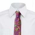 thumbnail image 2 of Paisley Necktie, Colorful Paisley Inspired, Dress Tie, 3.7", Pale Fuchsia Multicolor, by Ambesonne, 2 of 3
