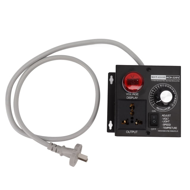 Regulador de voltaje electrónico SCR de 4000W, controlador de velocidad del Motor, regulador de intensidad, termostato de amplio voltaje, enchufe estadounidense de 100-220V