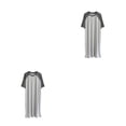 thumbnail image 3 of Jumpingount Camisón de algodón para hombre, ropa de dormir portátil de manga corta, pijama de doble Color con cuello redondo, camisón oscuro Gris oscuro/Gris claro XXXXL 2piezas, 3 of 6