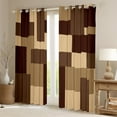 thumbnail image 2 of Manfei Vintage Abstract Adult Blackout Curtains Set of 2 (52x84 Each), Green Brown Geometric Window Curtains, Square Rectangle Curtains and Drapes, Curtains and Drapes Home Decor, 2 of 6