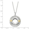 thumbnail image 3 of 925 Sterling Silver Gold Plated Antiqued CZ I Love You More 18in. Necklace; for Adults and Teens; for Women and Men, 3 of 5