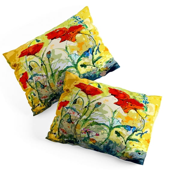 Society6 Ginette Fine Art Poppies Provence Pillow Sham Cotton King Set of 2 Kit
