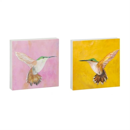 Sweet Hummingbird 12x12 Outdoor  Flat Metal Wall Art  Set 