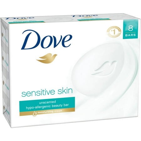Dove Sensitive Skin Beauty Bar, 4 oz, 8 bar