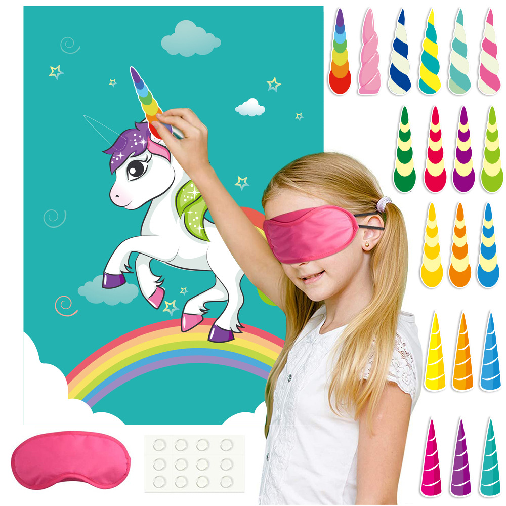 Unicorn Party Game Niyattn Pin The Horn On The Unicorn Birthday Party