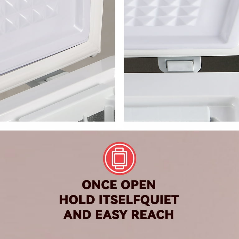 Chest Freezer Small Deep Freezers Wanai Mini Top Door Freezer Storage Basket 7 Temp Control for Office Dorm Apartment#Nb-bcbd-63-white, Size: 3.5