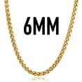 thumbnail image 2 of Hermah Men Women Braided Wheat Spiga Necklace Gold Plated Stainless Steel Chain, 2 of 4