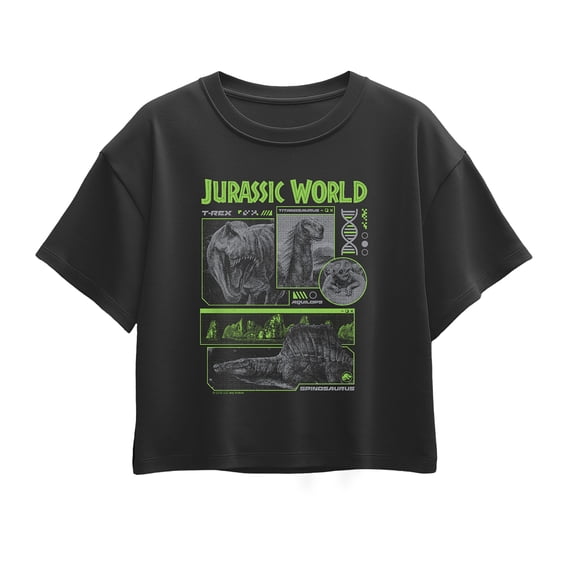 Jurassic World - Dark Digital Texture - Youth Girls Boxy T-Shirt