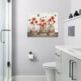 thumbnail image 2 of Farmhouse Bathroom Decor Wall Art Rustic Poppy Bathroom Pictures Canvas Print Country Bathroom Relax Butterfly Painting Framed Artwork Decor for Bathroom Bedroom 12"x16", 2 of 6