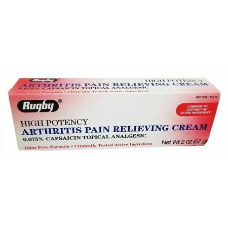 Rugby Arthritis Pain Relieving Cream High Potency, Odor Free, 2 oz, 5-Pack