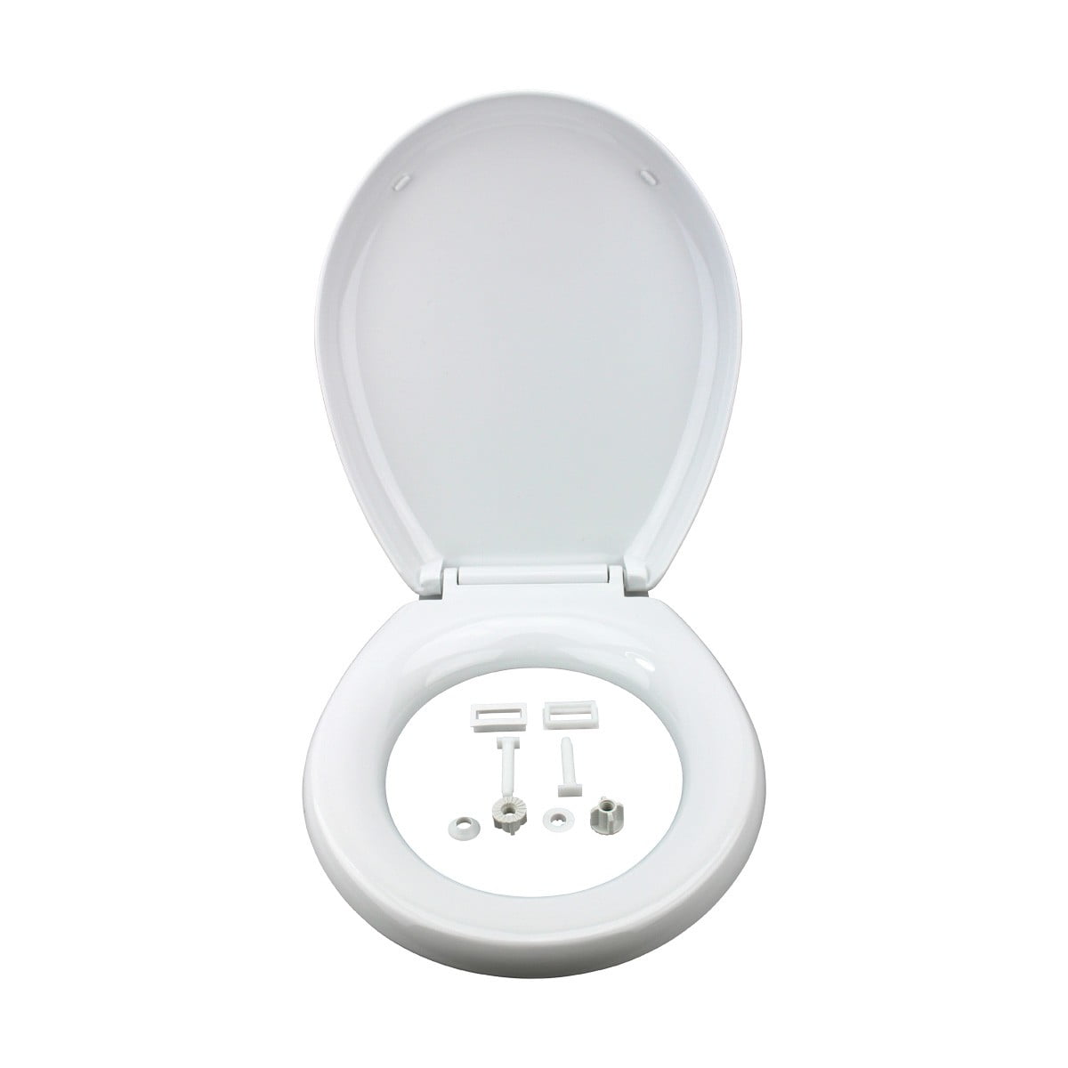 White Slow Close Toilet Seat Plastic Round No Slam Quiet Lid 16.5"x 14"| Renovators Supply