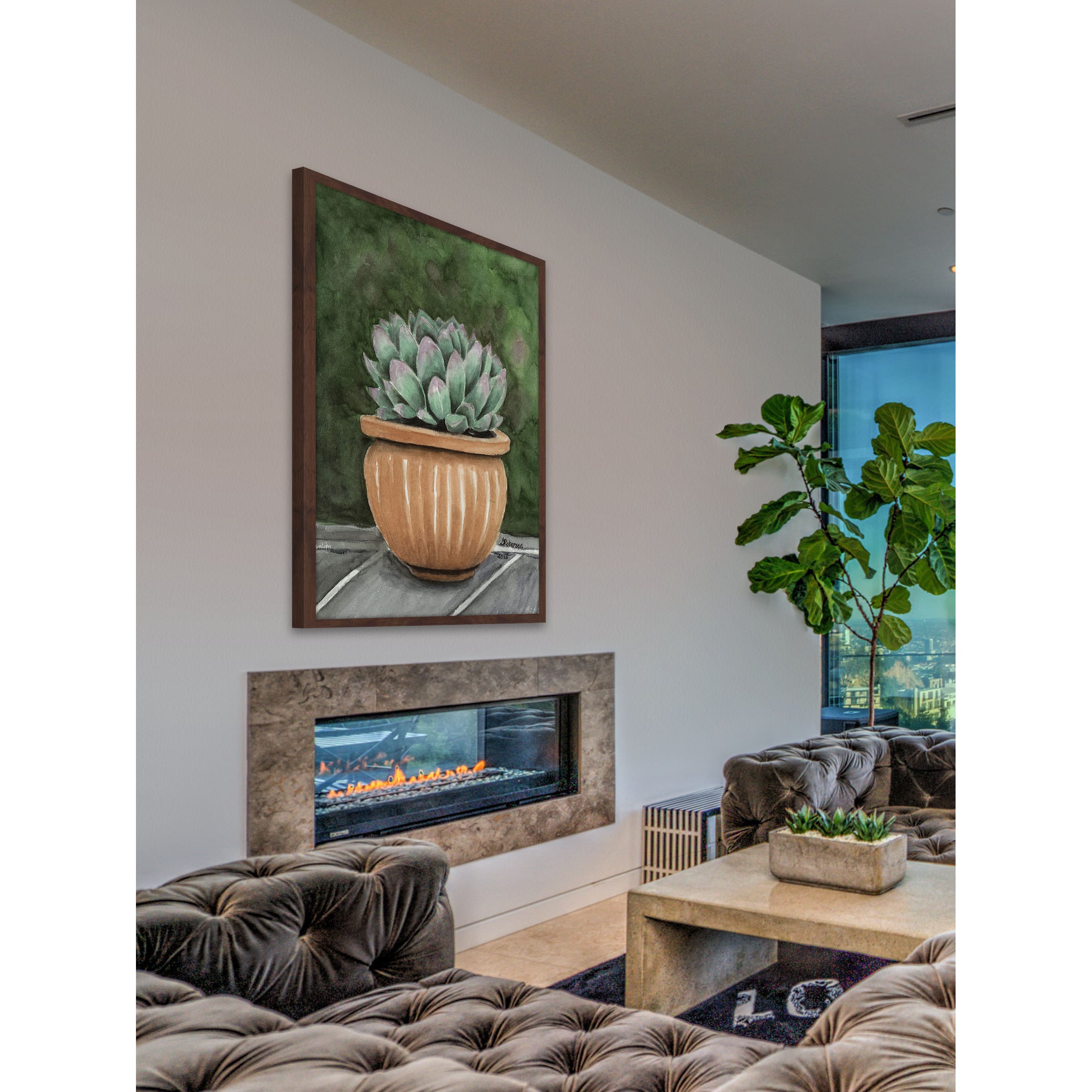 "Cactus on the Patio" Framed Painting Print