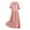 Pink, variant on Busydd Womens Summer Dresses Fashion Solid Color Maxi Dress Casual Tunic Sundress Turndown Collar Button Down Long Dress Short Sleeve V Neck Flowy Cotton Linen Beach Dress