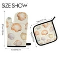 thumbnail image 2 of Yayeee Oven Mitts and Pot Holder Set of 2 Heat Resistant Kitchen Gloves Baking Hot Pad, Beige Seashell, 2 of 5