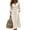 White, variant on Ayolanni Women's Fall Dress 3/4 Sleeve Solid V-Neck A-Line Maxi Dress Wedding Guest Cotton Elegant Button Down Long Dress with Pockets Green L