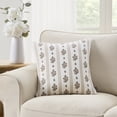 thumbnail image 2 of My Texas House 18" x 18" Brown Floral Stripe Decorative Pillow Cover, 2 of 5