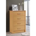 thumbnail image 3 of Hodedah Four Drawer Contemporary Wooden Chest in Beige Finish, 3 of 6