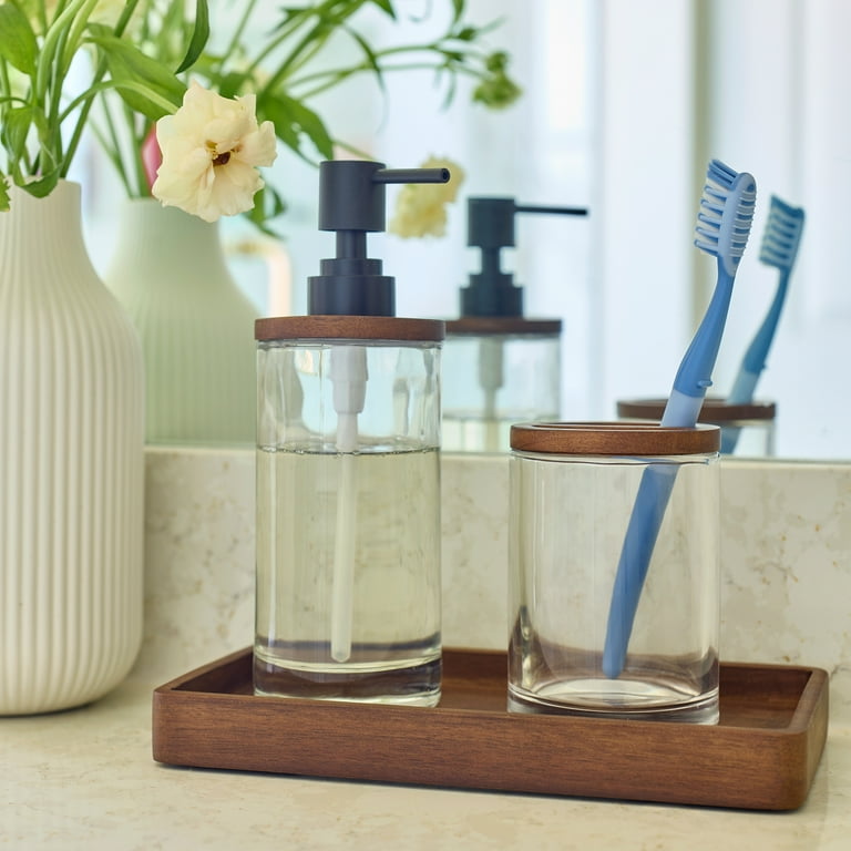 Better Homes & Gardens Acacia Wood Vanity Tray Organizer for