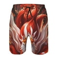 thumbnail image 3 of Rocae Red Leaf Flame Fox for Men's Beach Shorts Casual Elastic Waist Drawstring Summer Beach Shorts,S-3XL-3X-Large, 3 of 6