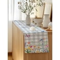 thumbnail image 5 of Table Runner 60 Inches Long for Kitchen Dining, Wildflowers Dresser Scarf Farmhouse, Dining Table Decorations for Wedding/Parties, Spring Watercolor Tulip Floral Leaf Grey Plaid 13 x 60 In, 5 of 8
