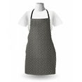 thumbnail image 3 of Geometric Apron, Abstract Shapes from Concentric Irregular Rounded Rhombus Motifs, Unisex Kitchen Bib with Adjustable Neck for Cooking Gardening, Adult Size, Charcoal Grey and Off White, by Ambesonne, 3 of 4