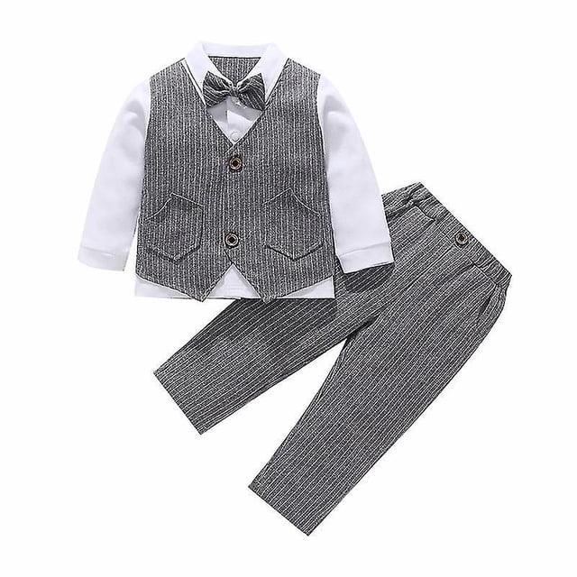 Traje formal para bebés y niños, traje de esmoquin para boda de caballero