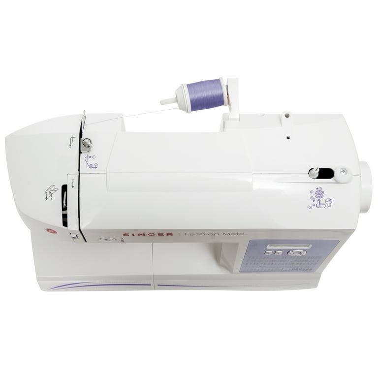 Singer 5560 Fashion Mate Sewing Machine with Extension Table and Hard Cover, Refurbished, White