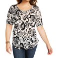 thumbnail image 3 of Women's Petite Paisley Printed Linen T-Shirt-BP-PS, 3 of 5