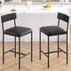 thumbnail image 3 of Rustic negra bar stools set of 2 con footrest, 25.5 pulgadas forrado bar sillas con back, easy to assemble, suitable para counter bar y island, 3 of 5
