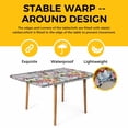 thumbnail image 4 of Spring Flowers Table Cloths for 5 Foot Rectangle Tables, Farmhouse Black Plaid Wood Grain Patio Waterproof Elastic Fitted Tablecloths, Washable Rectangular Table Cover for Camping, 4 of 8