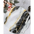 thumbnail image 2 of Round Placemats Set of 4 Black Marble Place Mats Washable Woven Placemat Gold Abstract Art Circle Braided Table Mat for Kitchen Dining Table Party Home Decor 15 Inch, 2 of 8