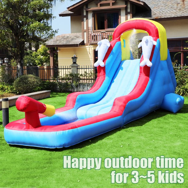 WGIA Inflatable Water Slide & Blow up Pool, Kids Water Park for