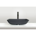 thumbnail image 2 of Arete Rectangular Tempered Glass Vessel Bathroom Sink in Black, 2 of 5