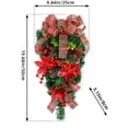 thumbnail image 3 of Gkeoshab Wreath Christmas Inverted Tree Upside Down Artificial Christmas Trees Christmas Rattan Wall Hanging Bow Rattan Door Hanging Upside Down Rattan Christmas Trees Home & Garden, 3 of 9