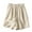 Beige #2, variant on Summer Dresses , Women Summer Cotton and Linen Shorts Solid Color Button Shorts with Pockets Leisure Army Green L