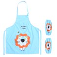 thumbnail image 2 of Cartoon Aprons Children Apron Toddler Kids Baby Eating Cover Blue Lion Pattern Apron, 2 of 8