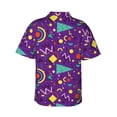thumbnail image 3 of JUNZAN Retro 80s Style Pattern Hawaiian Shirt for Men,Summer Beach Casual Short Sleeve Button Down Shirts-Small, 3 of 9