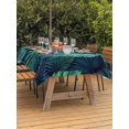thumbnail image 3 of Outdoor Tablecloth with Umbrella Hole for Patio/Picnic/Party/Camping, Tropical Plants Waterproof Table Cloth Rectangle Table Cover Washable, Summer Watercolor Teal Green Palm Leaves (54"x 80"), 3 of 8