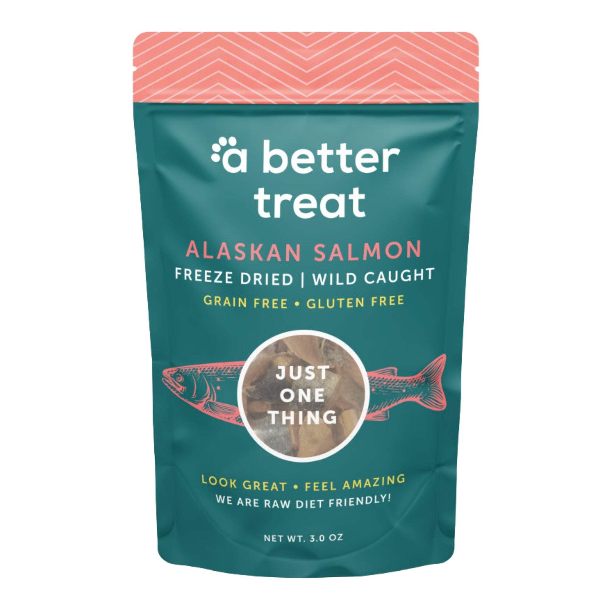 A Better Treat – Freeze Dried Salmon Dog Treats, Wild Caught, Single Ingredient | Natural High Value | Gluten Free, Grain Free, High Protein, Diabetic Friendly | Natural Fish Oil | Made in The USA