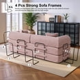 thumbnail image 6 of 78" Boneless Convertible Sleeper Sofa Bed, Holaki Corduroy Compression Folding Sofa with Pillow & 3 Seat, Fixed-Shape Frame, Floor Sofas Lounge Couch for Living Room Bedroom Apartment, Pink, 6 of 9