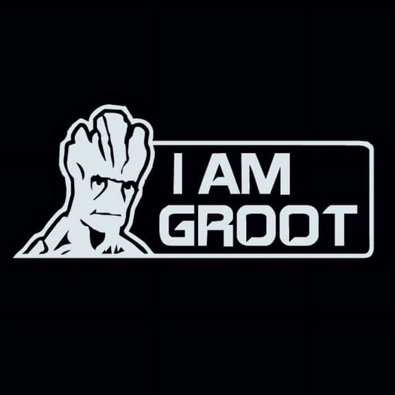 I Am Groot Guardians Of The Galaxy Inspired Decal Sticker | 7-Inches By 3-Inches | White Vinyl